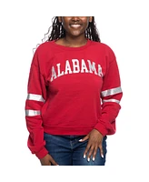 ZooZatz Women's Crimson Alabama Tide Glitter Pullover Sweatshirt