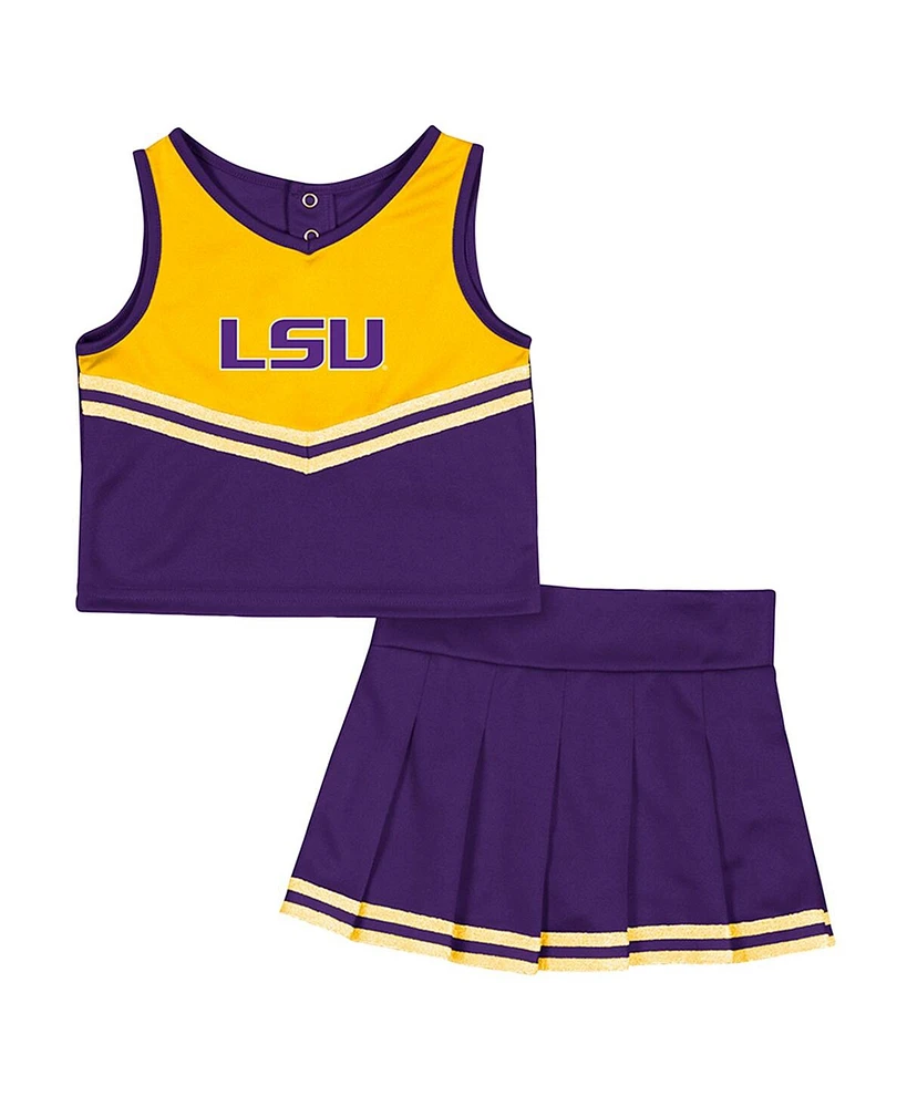 Colosseum Girls Toddler Purple Lsu Tigers Time For Recess Cheer Top and Skirt Set