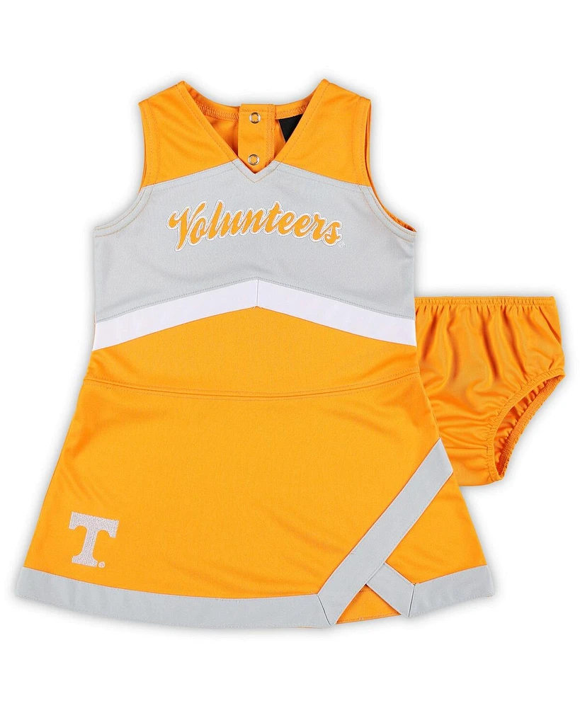 Outerstuff Girls Toddler 2-Piece Tennessee Orange Volunteers Cheer Captain Dress Bloomers Set