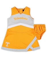 Outerstuff Girls Toddler 2-Piece Tennessee Orange Volunteers Cheer Captain Dress Bloomers Set
