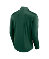 Fanatics Men's Green Miami Hurricanes Quarterback Mock Neck Quarter-Zip Top