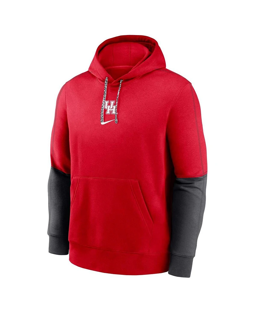 Nike Men's Red Houston Cougars 2024 Sideline Club Pullover Hoodie