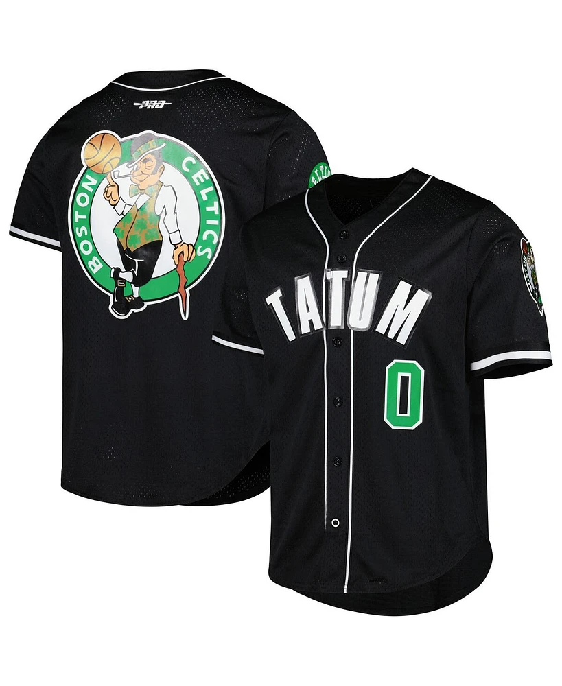 Pro Standard Men's Jayson Tatum Black Boston Celtics Capsule Player Baseball Button-Up Shirt