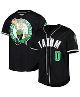 Pro Standard Men's Jayson Tatum Black Boston Celtics Capsule Player Baseball Button-Up Shirt