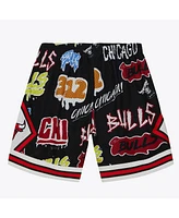 Mitchell & Ness Men's Black Chicago Bulls 1998/99 Hardwood Classics Slap Sticker Swingman Shorts