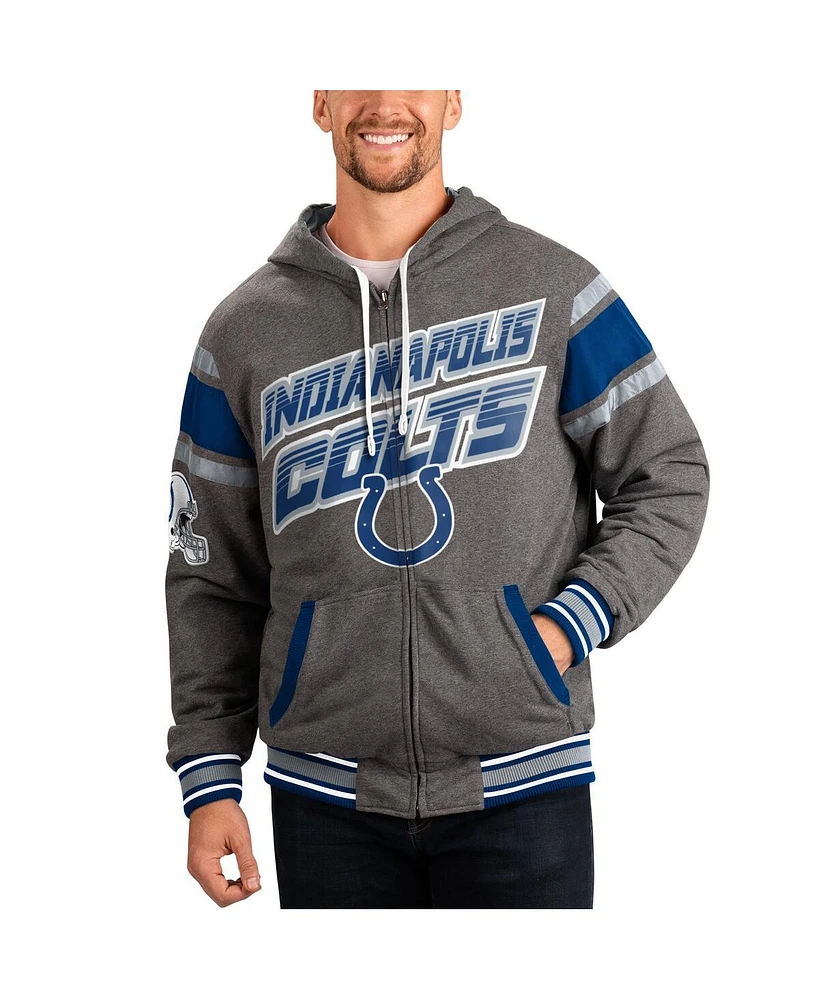 G-iii Sports by Carl Banks Men's Royal/Gray Indianapolis Colts Extreme Full Back Reversible Hoodie Full-Zip Jacket