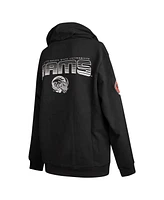 Fisll Men's Black Winston-Salem State Rams Puff Print Sliced Pullover Hoodie