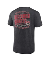 Fanatics Men's Heather Charcoal Wisconsin Badgers Iconic T-Shirt
