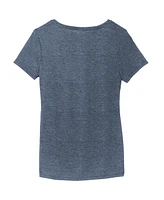 Hendrick Motorsports Team Collection Women's Heather Navy Kyle Larson Tri-Blend V-Neck T-Shirt