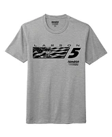 Hendrick Motorsports Team Collection Men's Heather Gray Kyle Larson Flag Tri-Blend T-Shirt