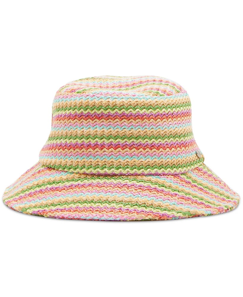 Steve Madden Striped Crochet Straw Bucket Hat