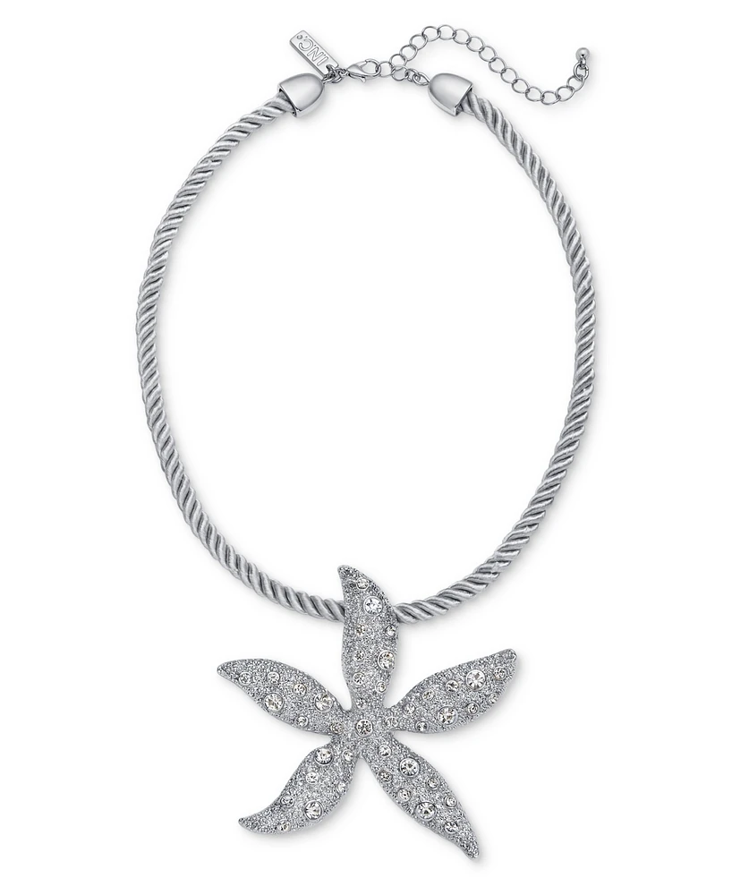 I.n.c. International Concepts Gold-Tone Crystal Starfish Statement Pendant Necklace, 16-1/2" + 3" extender, Exclusively at Macy's