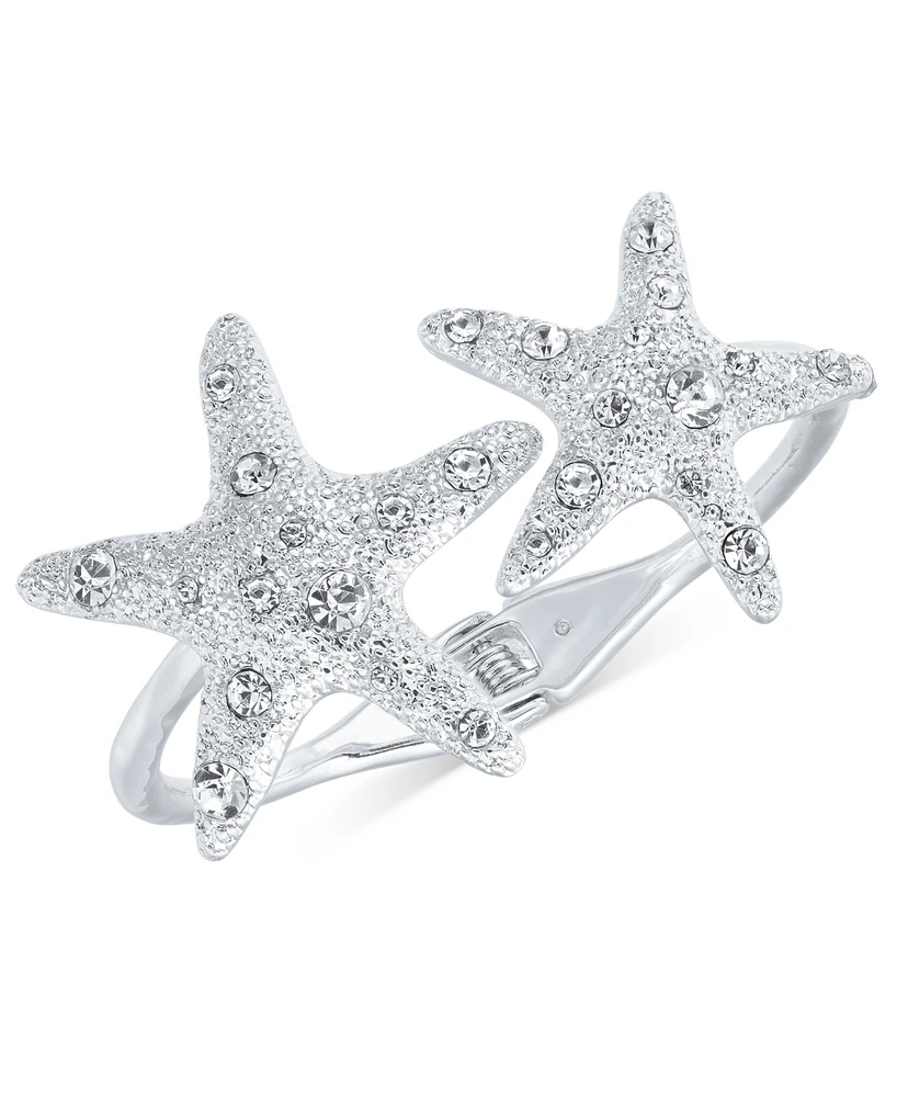 I.n.c. International Concepts Silver-Tone Crystal Starfish Cuff Bracelet, Exclusively at Macy's