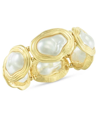I.n.c. International Concepts Gold-Tone Mother-of-Pearl Stretch Bracelet, Exclusively at Macy's