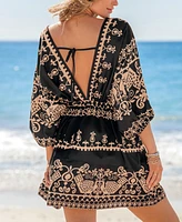 Cupshe Women's Santorini Breeze Ornate Mini Beach Dress