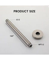 304 Stainless Steel Round Shower Arm with Universal 1/2" Npt Thread, Easy