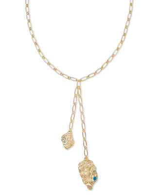 I.n.c. International Concepts Gold-Tone Color Crystal Shell Lariat Necklace, 18" + 3" extender, Exclusively at Macy's