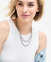 On 34th Silver Tone Link Multi-Row Necklace, Exclusively at Macy's
