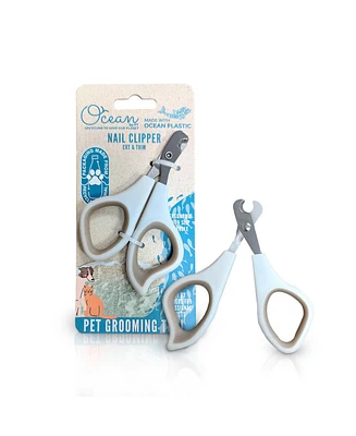 Ocean Plastic by Pt Blue Pet Nail Clipper, Eco-Friendly Grooming Tool for Dogs and Cats