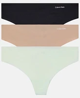 Calvin Klein Women's Invisibles 3-Pack Thong Underwear QD3558