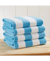 Linery & Co. 100% Cotton Velour Cabana Stripe Oversized Beach Towel