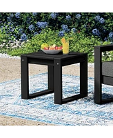 Modern Outdoor Hdpe Rectangle Patio Side Table