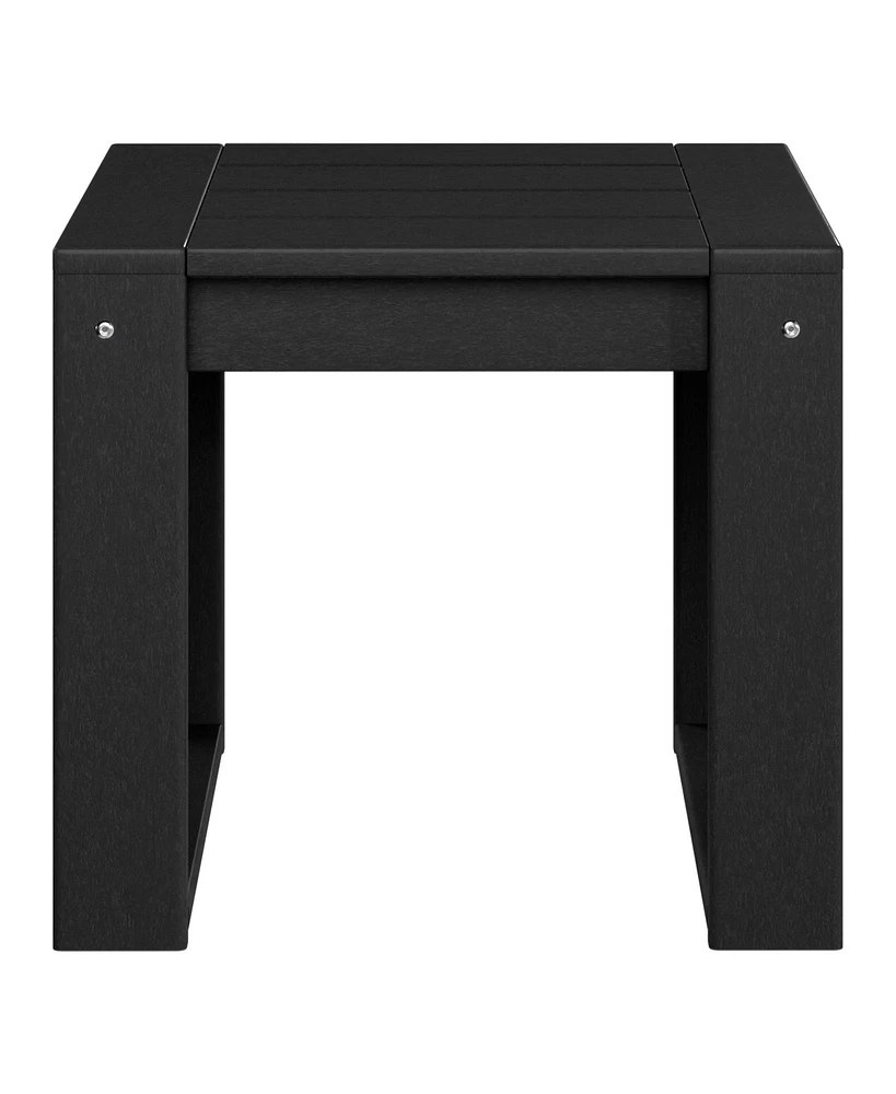 Modern Outdoor Hdpe Rectangle Patio Side Table