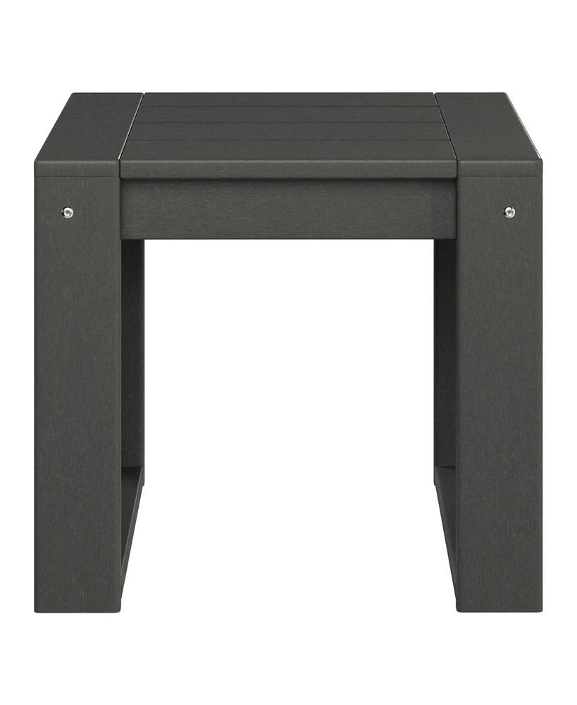 Modern Outdoor Hdpe Rectangle Patio Side Table
