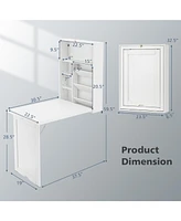 Wall Mounted Fold-Out Convertible Floating Desk Space Saver