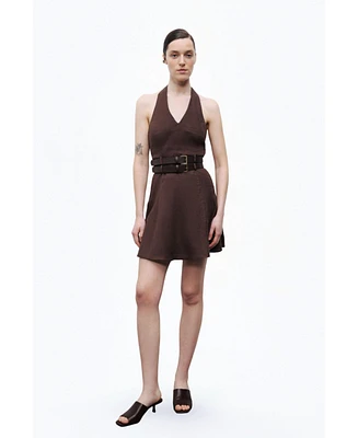 Nocturne Women's Double Belt Detailed Mini Dress