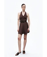Nocturne Women's Double Belt Detailed Mini Dress
