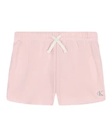 Calvin Klein Big Girls Fleece Raw Edge Shorts