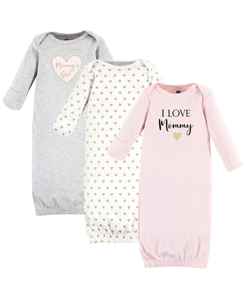 Hudson Baby Girls Cotton Gowns Mommy, 0-6 Months