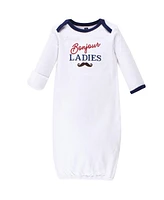 Hudson Baby Baby Boys Hudson Cotton Gowns, Bonjour, Preemie-Newborn