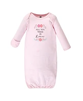 Hudson Baby Baby Girls Hudson Cotton Gowns, Pink Happy Camper, Preemie/Newborn