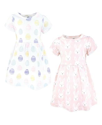 Hudson Baby Girls Cotton Dresses, Easter Bunny Pink, 9-12 Months