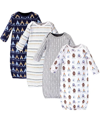 Luvable Friends Baby Boys Cotton Gowns, Bears, Preemie-Newborn