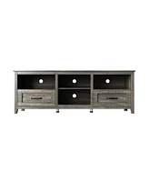 70.08 Inch Tv Stand with 2 Drawers & 4 Storage Shelves Morden Media Console Entertainment Center for Living Room or Bedroom, Grey Walnut