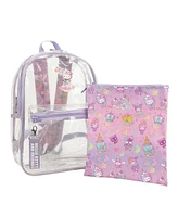 Hello Kitty & Friends Character Print 16.5" Clear Glitter Backpack