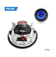 Pyle PIC8E 8" In-Wall/In-Ceiling Dual 2-Way Stereo Speakers - 300W, Pair