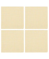Design Imports Sundress Yellow Gingham Cotton Napkins, Set of 4
