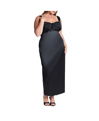 Eloquii Plus Satin Cup Detail Maxi Dress