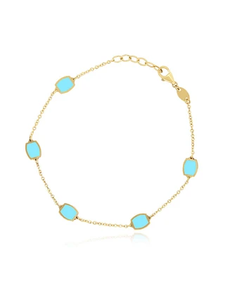 The Lovery Turquoise Icon Bracelet 14K Gold