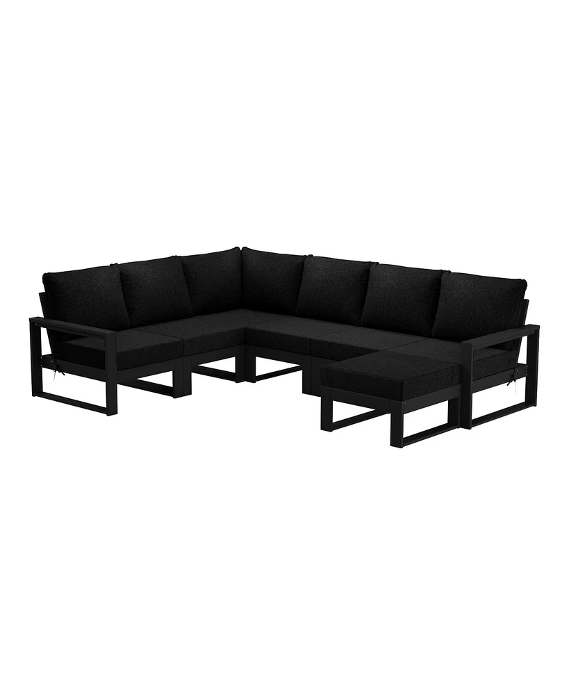 7-Piece Outdoor Modular L-Shaped Corner Patio Sectional Sofa Set