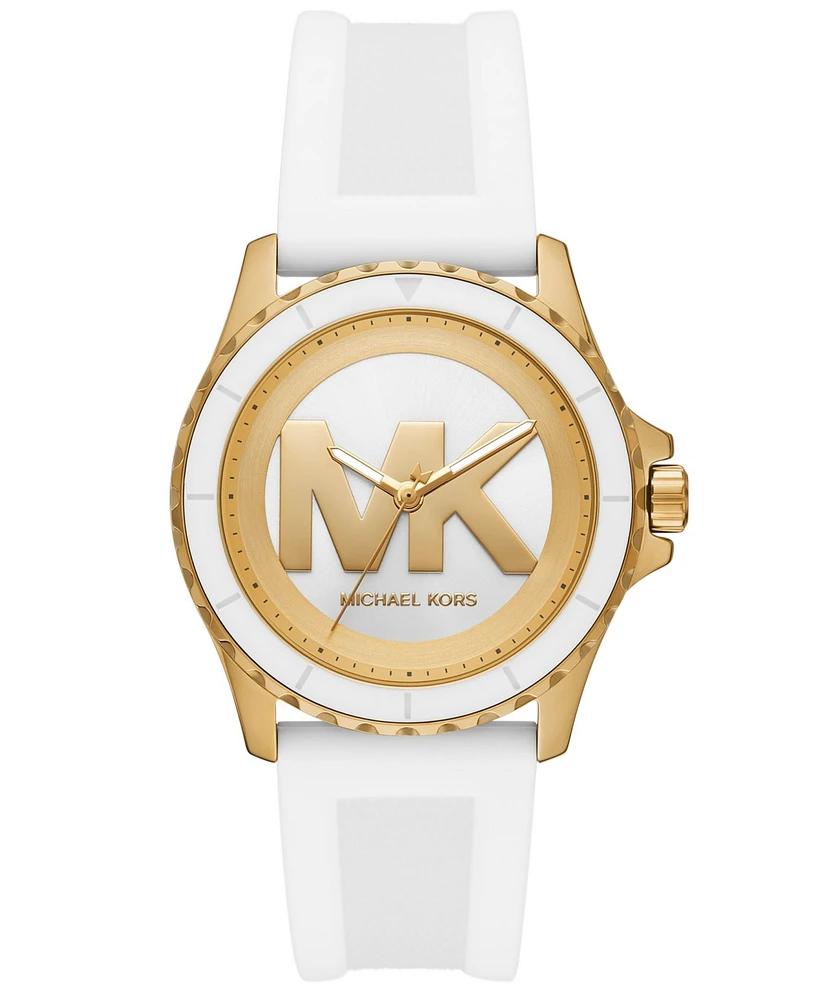 Michael Kors Women's Everest Three-Hand White Silicone Watch, 40mm
