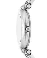 Michael Kors Women's Laney Three-Hand Silver-Tone Stainless Steel Watch, 30mm