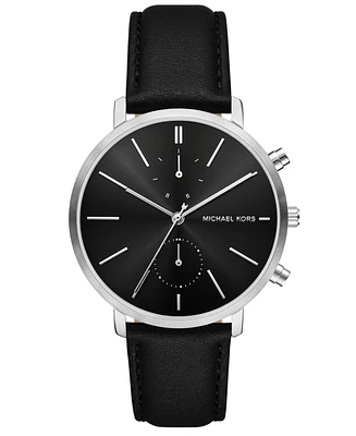 Michael Kors Men's Blake Multifunction Black Leather Watch, 42mm