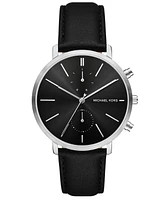 Michael Kors Men's Blake Multifunction Black Leather Watch, 42mm