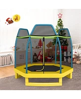 7 Ft Trampoline for Kids, Heavy Duty Steel Frame Small Mini Toddler Trampoline, Great Gifts for Boys Girls, Outdoor Indoor Kids Trampoline with Net, f