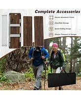 Folding Camping Table with 2-Tier Open Shelves for Outdoor Bbq